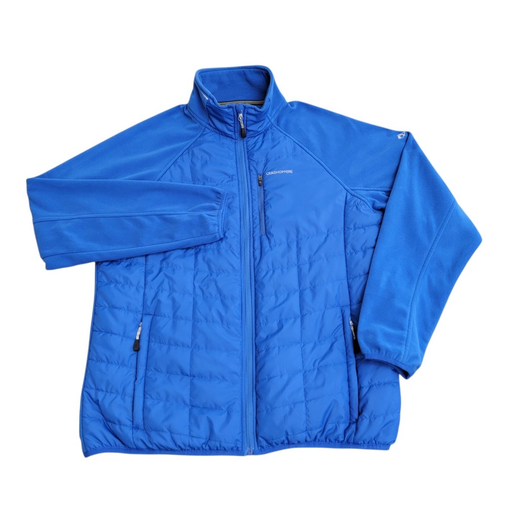 Craghoppers Mens XXL 2XL Blue Fleece Jacket Puffer‎ Front Zip Pockets Outdoor